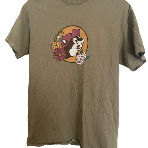 🦃Buc-ees Women's medium  T-shirt Green Cotton Life Is Short Take the Trip Spring - Picture 4 of 7